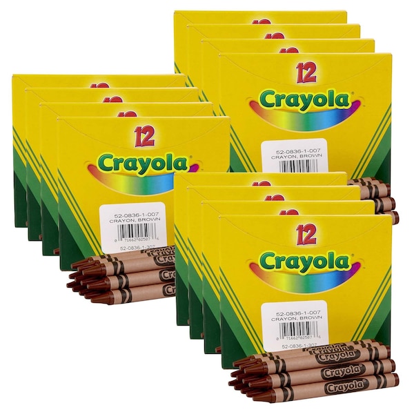 Bulk Crayons, Regular Size, Brown, PK144